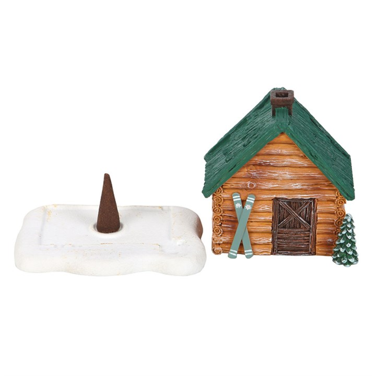 Cabin Ski Chalet Incense Cone Holder 9.5cm