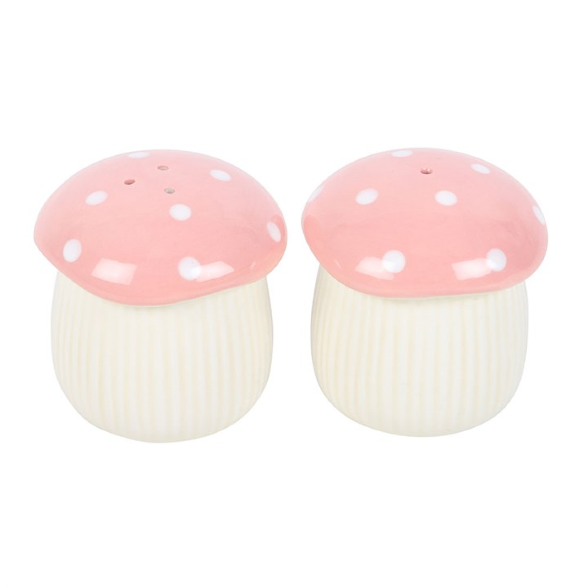 Pink Mushroom Salt and Pepper Shakers 7cm