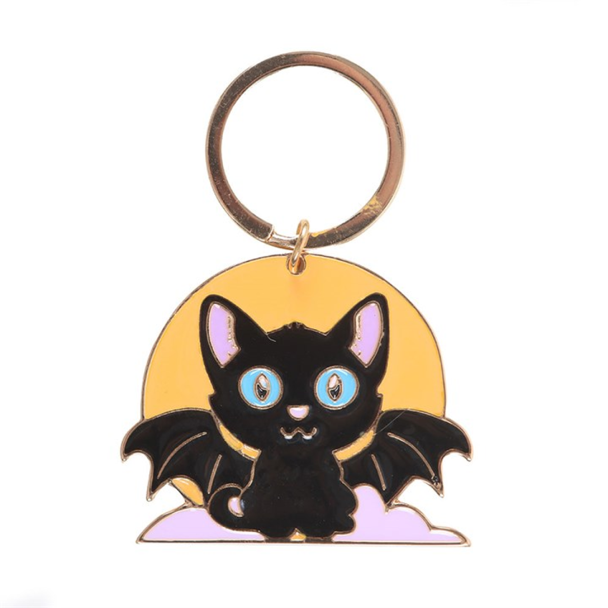 In My Witch Era Bat Cat and Moon Enamel Keyring 6cm