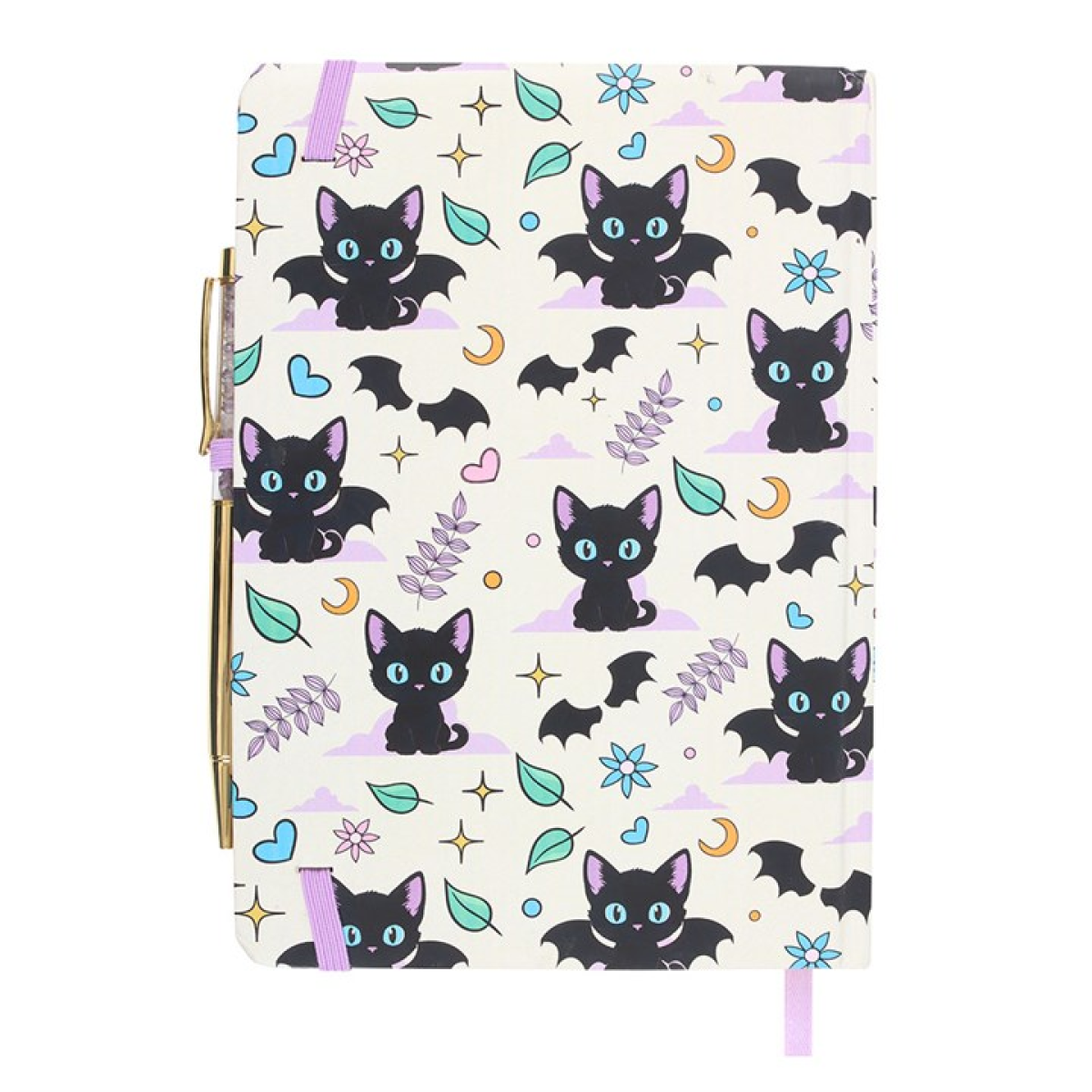 Cute and Creepy Print A5 Notebook with Amethyst Pen 21cm