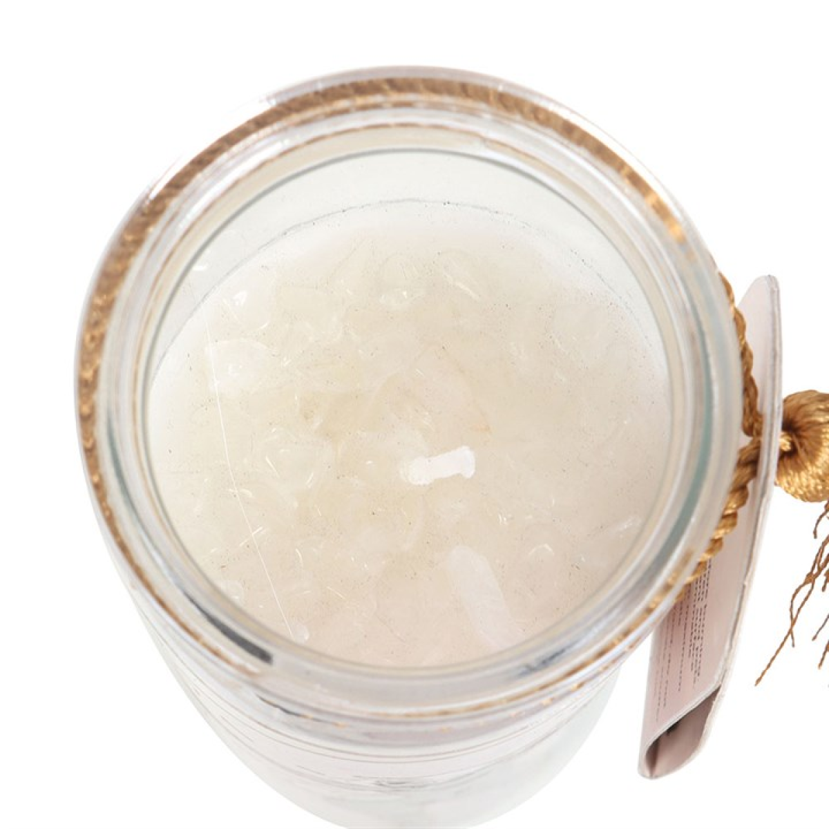 Athena Goddess Tube Candle with Clear Quartz Crystals 21cm