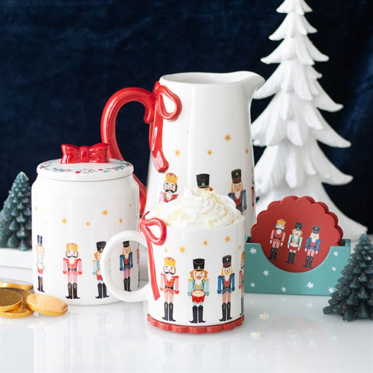Nutcracker Storage Jar with Bow 15cm