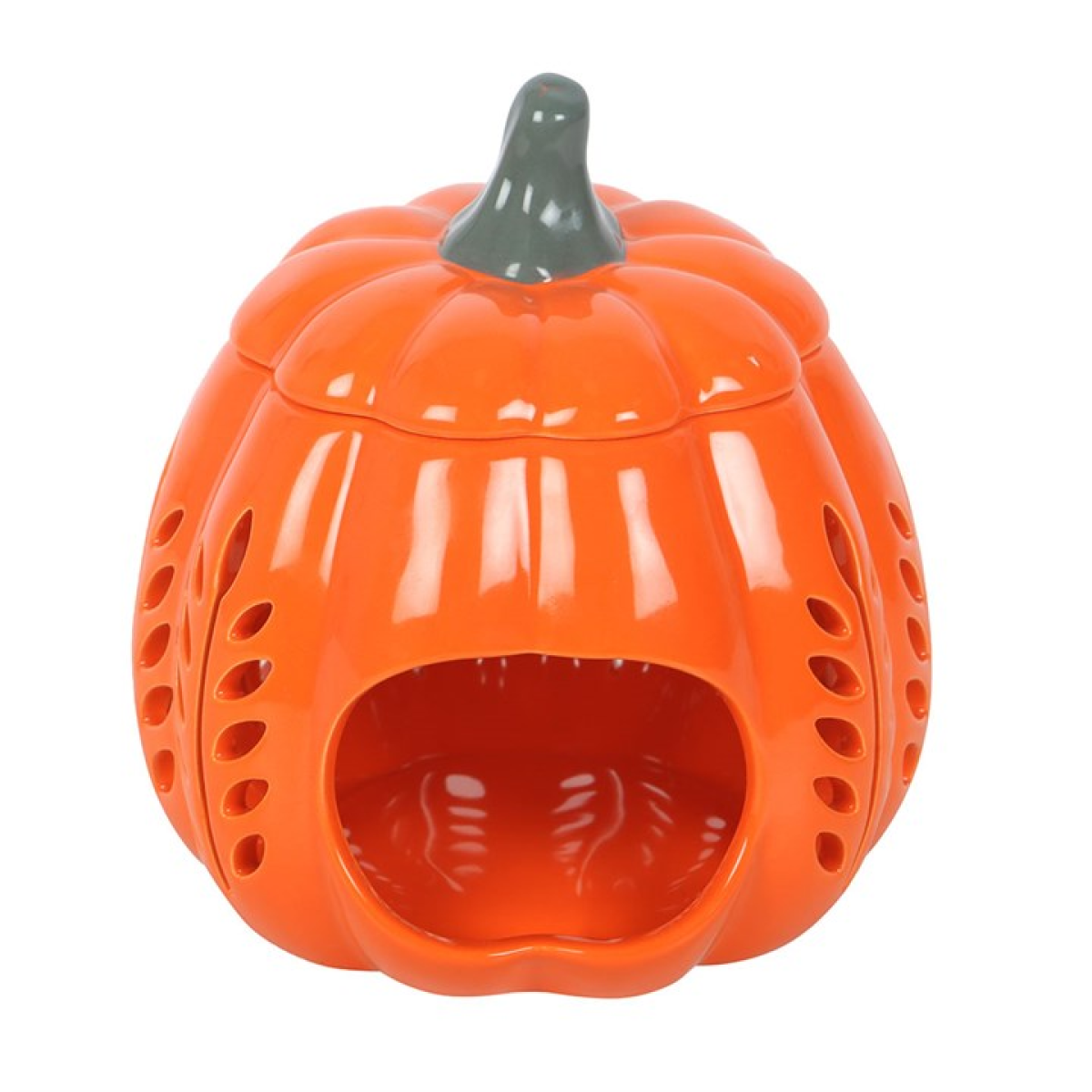Orange Leaf Cut Out Pumpkin Oil Burner and Wax Warmer 13cm