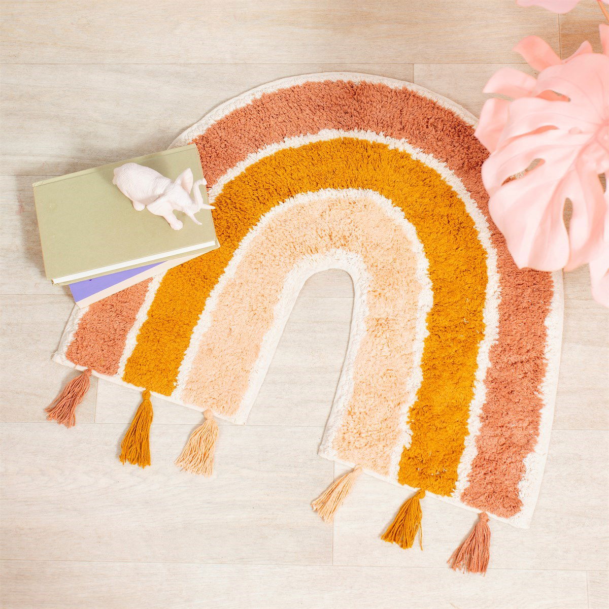 Earth Rainbow Rug With Tassels