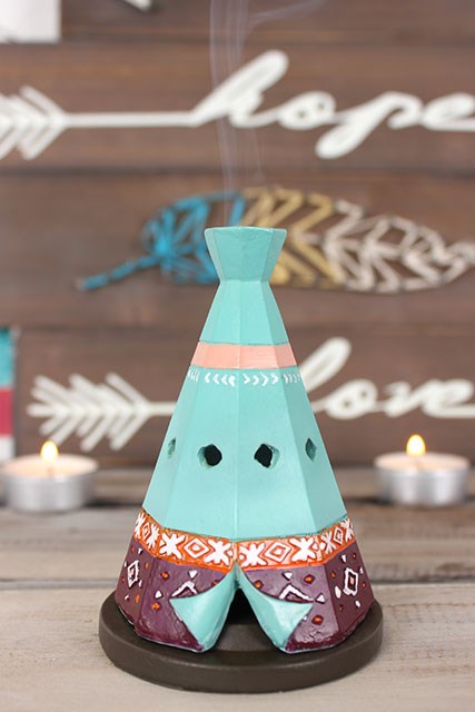 Boho Teepee Incense Cone Holder 9.5cm