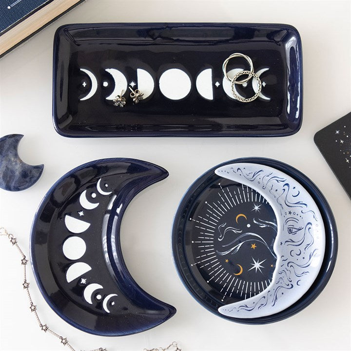 Blue Moon Phase Trinket Dish 17cm