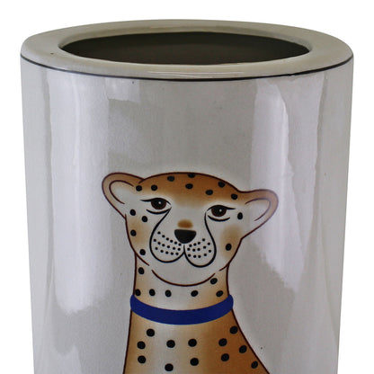 Ceramic Umbrella Stand, Leopard Design