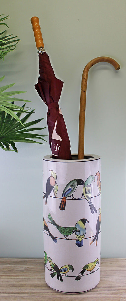 Ceramic Umbrella Stand, Birds Design