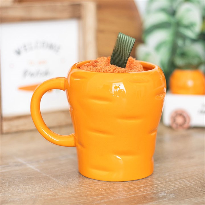 Carrot Shaped Mug and Socks Set 12.8cm