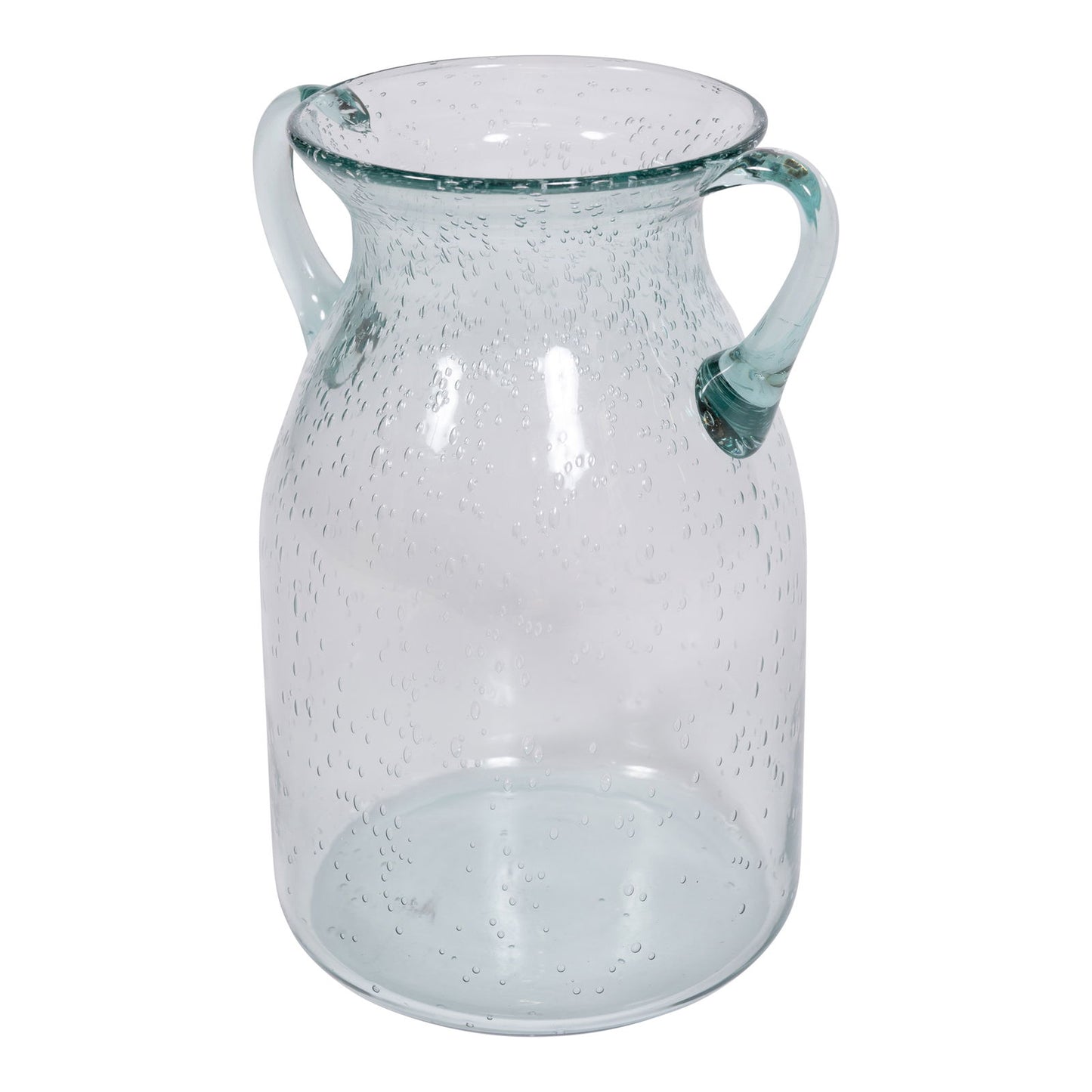 Glass Flower Vase with Handles Daisy Bubble Design 25cm