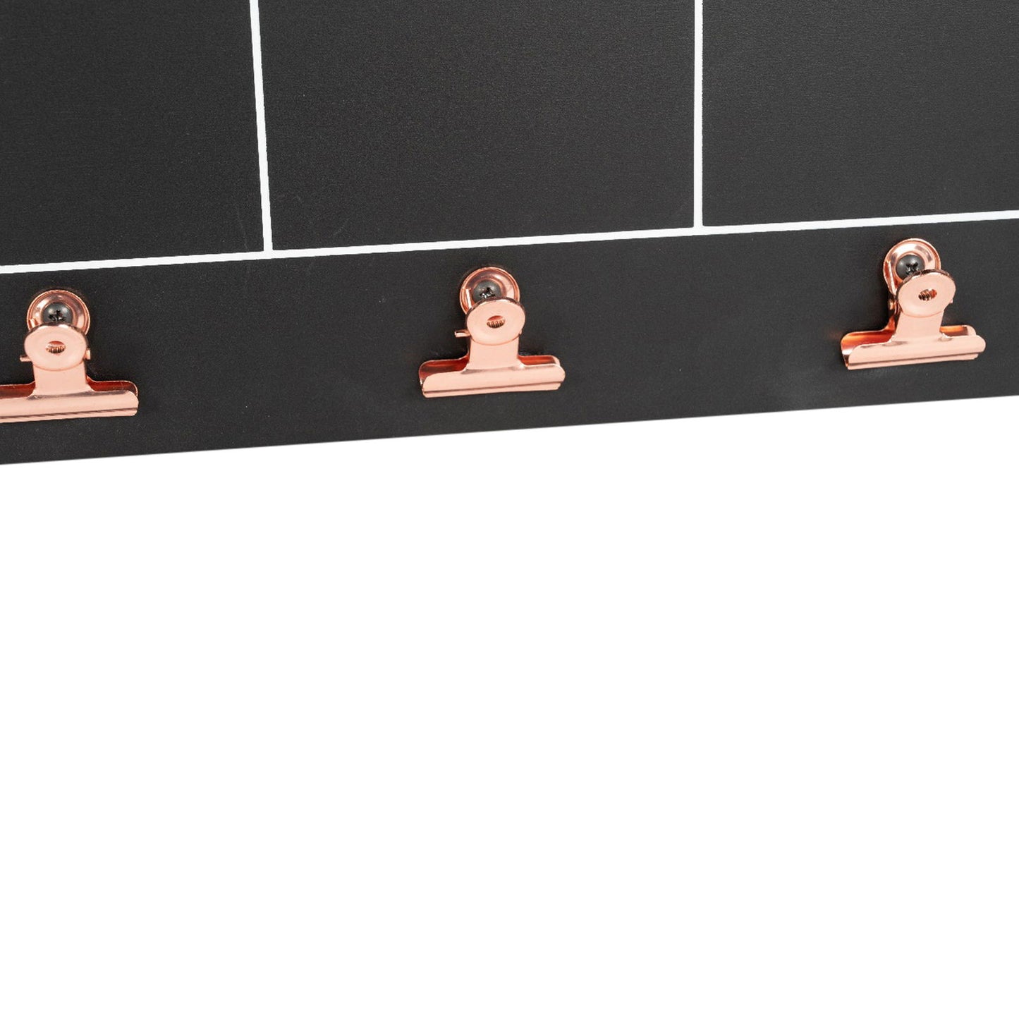 Black Weekly Memo Board With Copper Clips