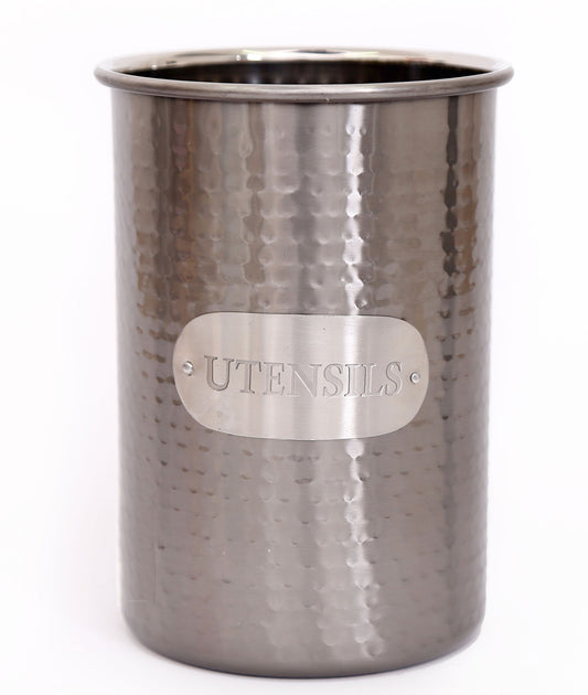 Grey Stainless Steel Utensil Holder