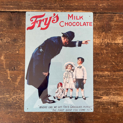 Vintage Metal Sign - Retro Advertising Fry's Milk Chocolates