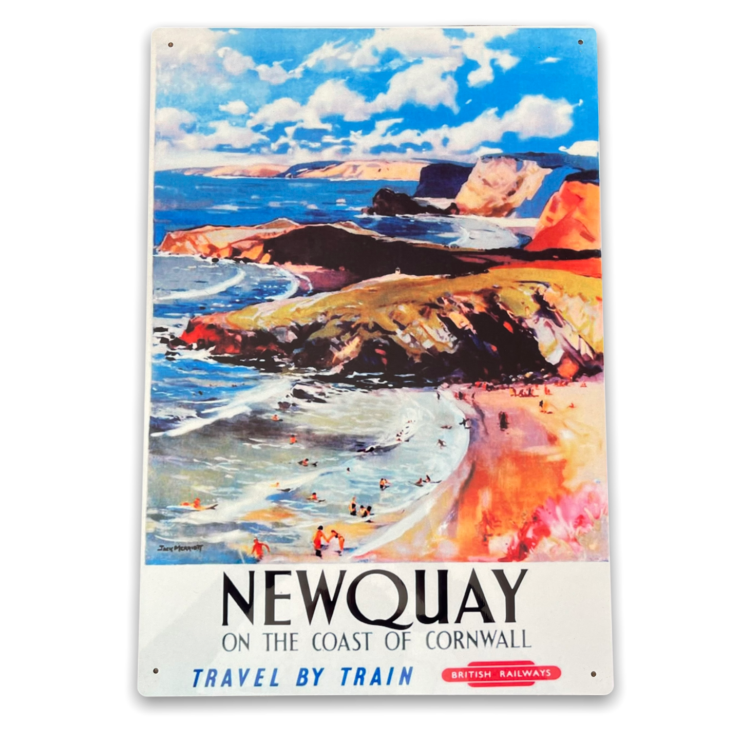 Vintage Metal Sign - British Railways Retro Advertising, Newquay