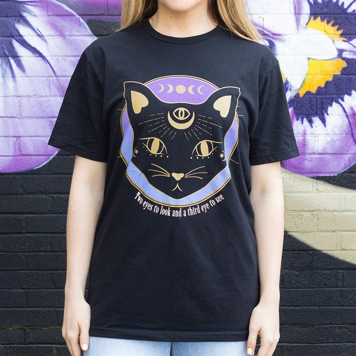 Mystic Mog Black Cat Unisex T-shirt Size M