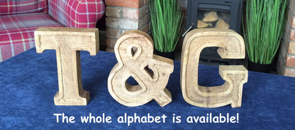 Hand Carved Wooden Embossed Letters Family