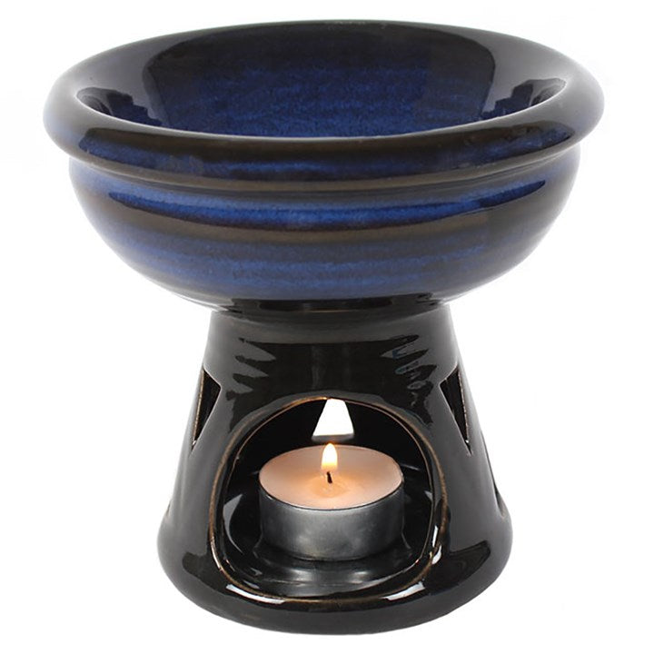 Deep Bowl Blue Oil Burner and Wax Warmer 14cm