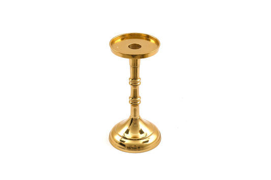 Gold Pillar Candlestick Small