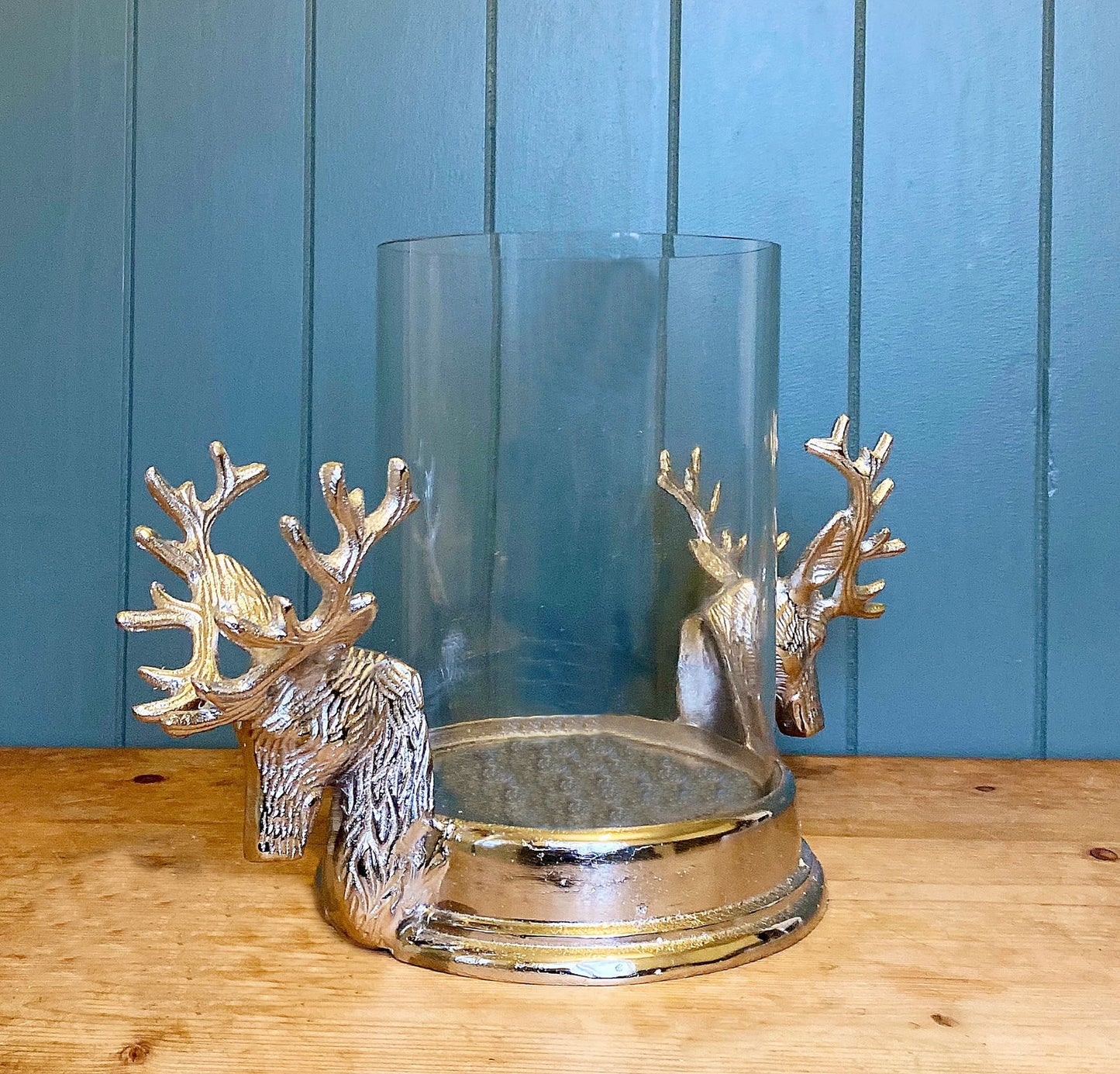 Stag Double Head Pillar Candle Holder