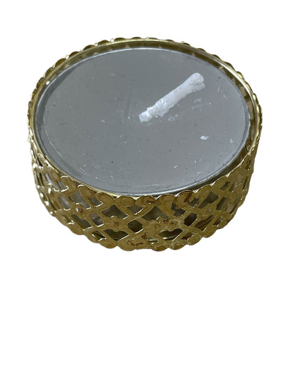 Silver and Gold Heart Pattern Tea Light Candles, Pack of 12