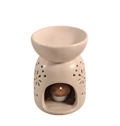 Oil Burner In Beige With Pattern Holes