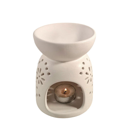 Oil Burner In White With Pattern Holes