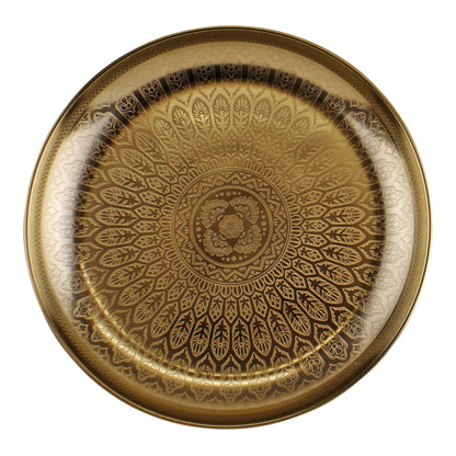 Kasbah Design Decorative Gold Metal Tray