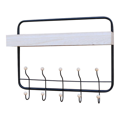 Wall Hanging Shelf With Coat Hooks