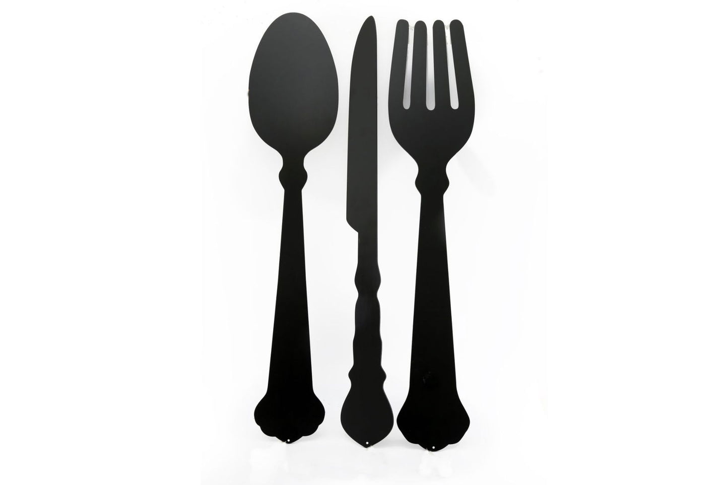 Black Three Piece Cutlery Wall Chalkboards 122cm