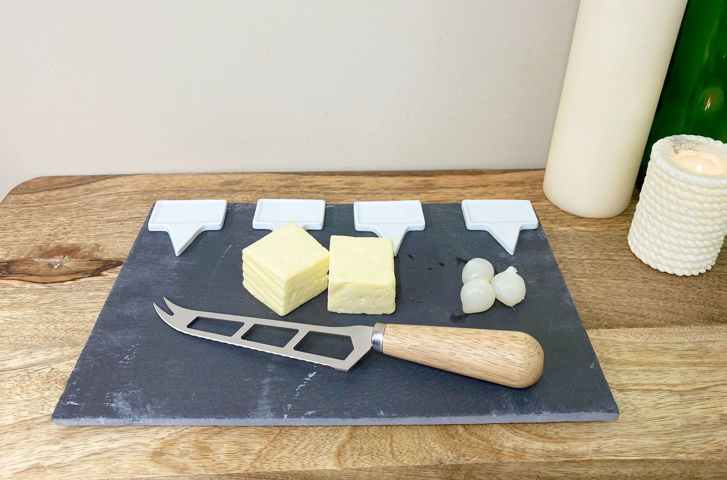 Slate Cheese Board Service Set & Knife 30cm