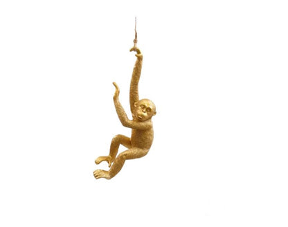 Gold Resin Hanging Monkey Decoration