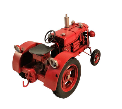 Red Metal Tractor Ornament 17cm