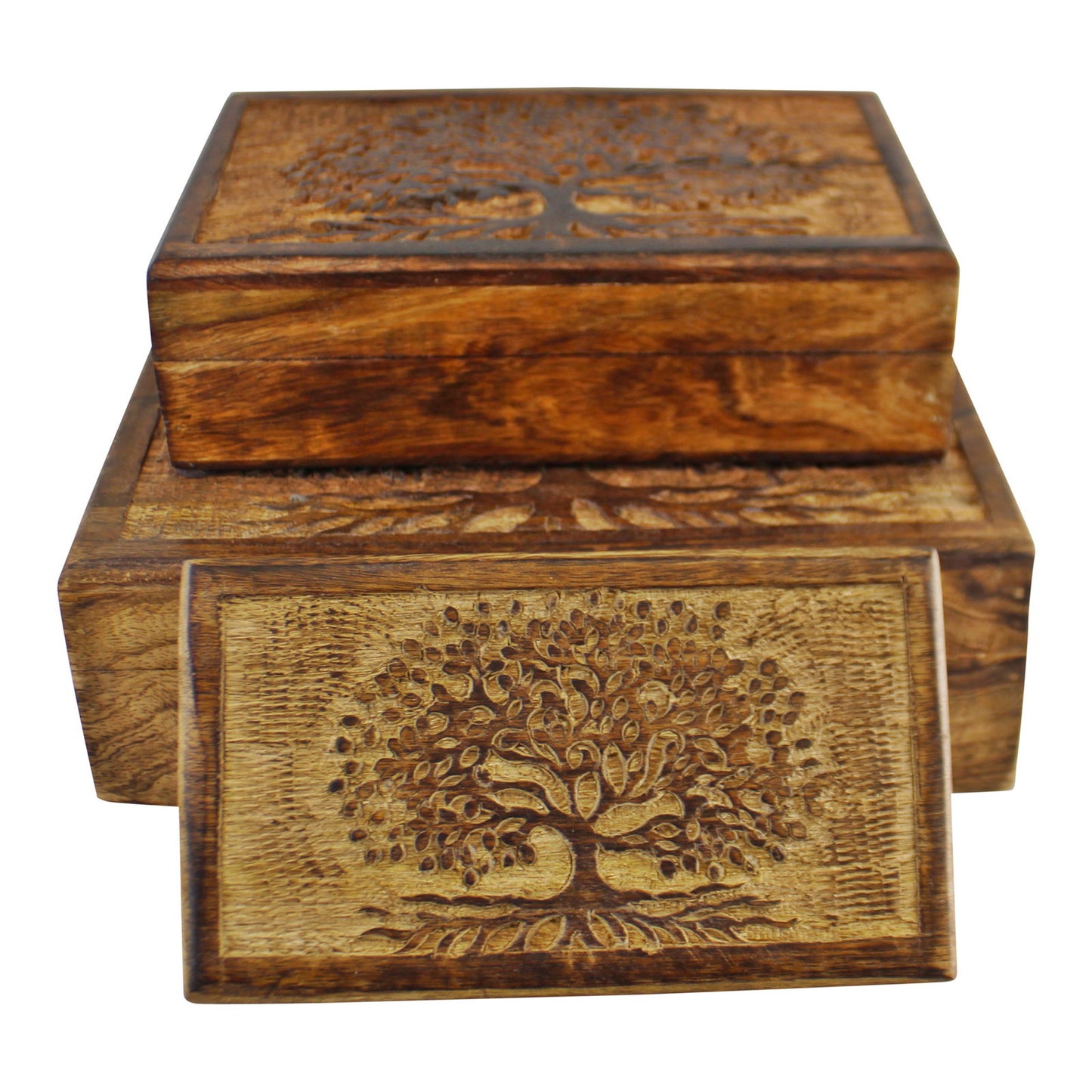 Set Of 3 Tree Of Life Wooden Boxes