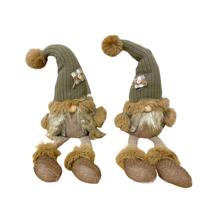 Sitting Mr & Mrs Santa Gonks With Dangly Legs