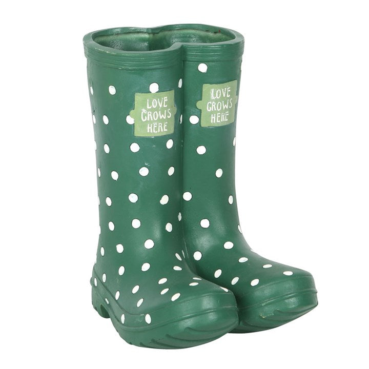 Dark Green Welly Boot Planter 21.5cm
