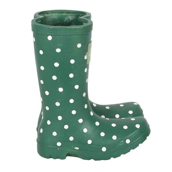 Dark Green Welly Boot Planter 21.5cm