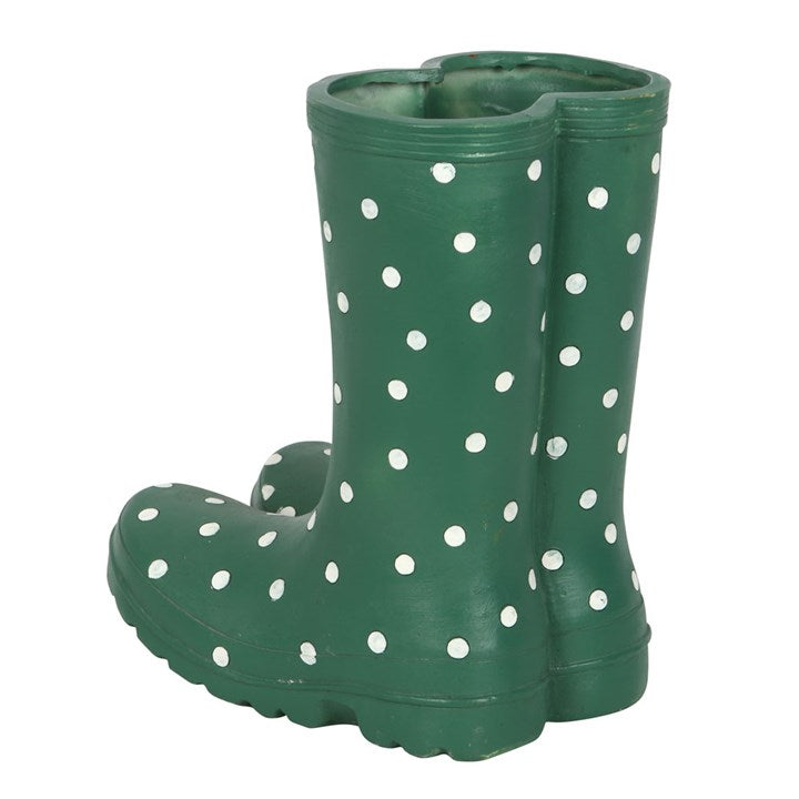 Dark Green Welly Boot Planter 21.5cm