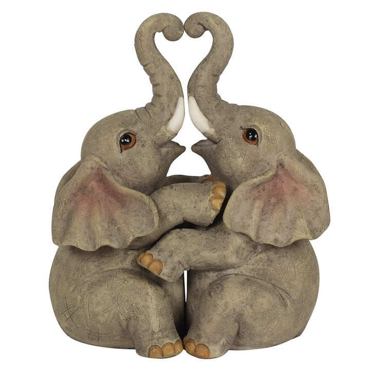 Elephant Embrace Elephant Couple Ornament 12cm