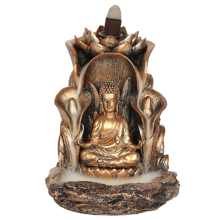 Bronze Buddha Backflow Incense Burner 13.5cm
