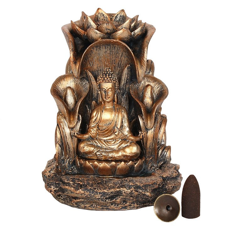 Bronze Buddha Backflow Incense Burner 13.5cm