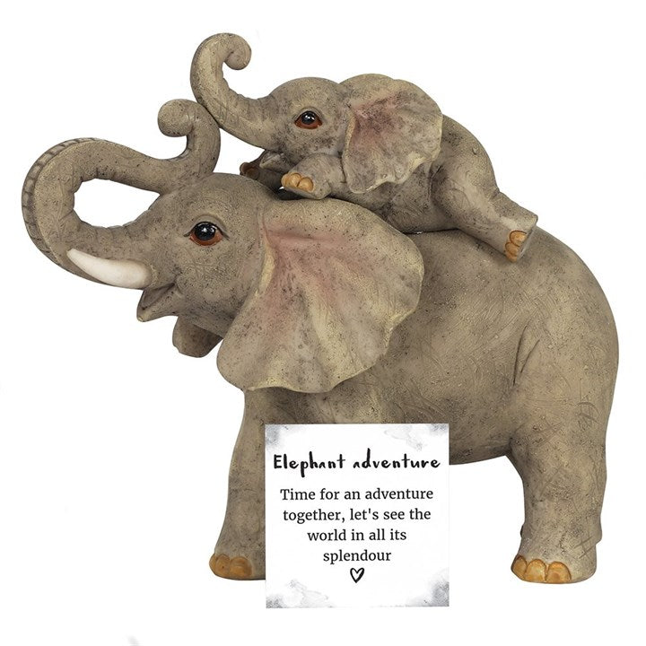 Elephant Adventure Mother and Baby Elephant Ornament 13.6cm