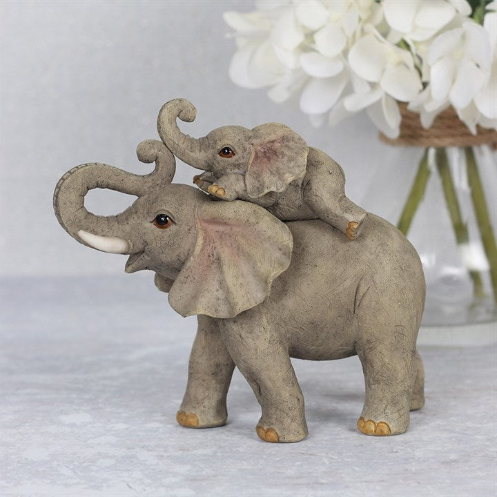Elephant Adventure Mother and Baby Elephant Ornament 13.6cm