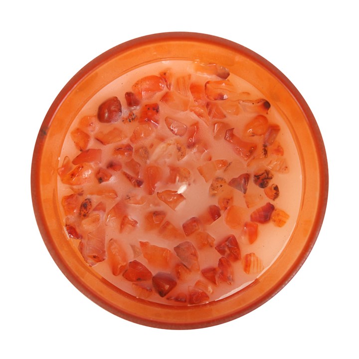 Sacral Chakra Orange Crystal Chip Candle 8cm