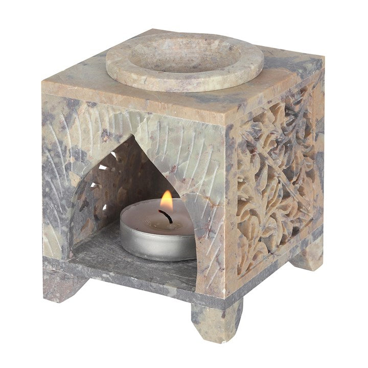 Moroccan Arch Cutout Soapstone Oil Burner 12cm