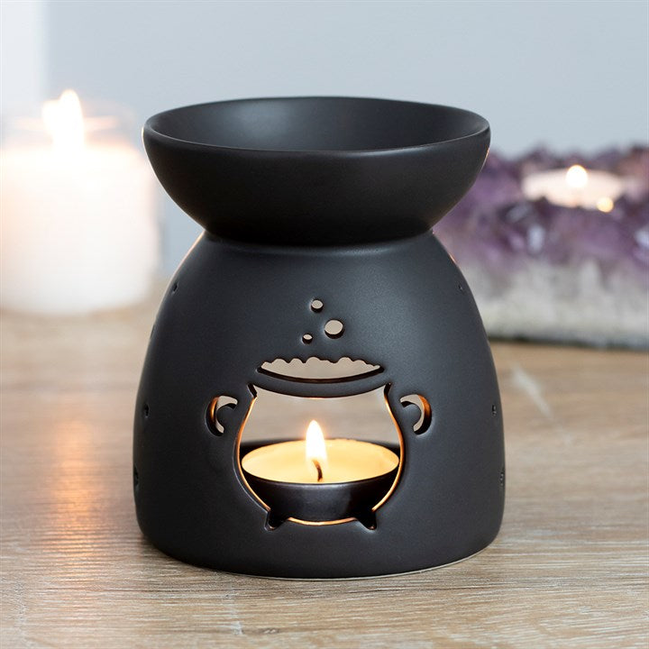 Black Cauldron Cut Out Oil Burner 12.5cm