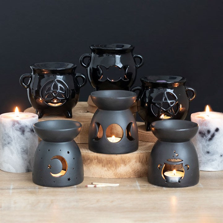 Black Cauldron Cut Out Oil Burner 12.5cm