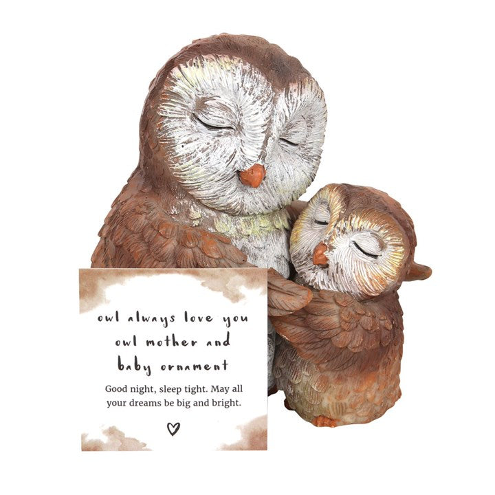 Owl Always Love You Owl Mother and Baby Ornament 8.5cm