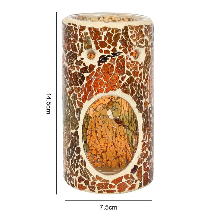 Pillar Brown Crackle Oil Burner and Wax Warmer 14.5cm