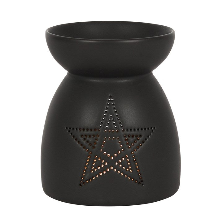 Black Pentagram Cut Out Oil Burner 10cm