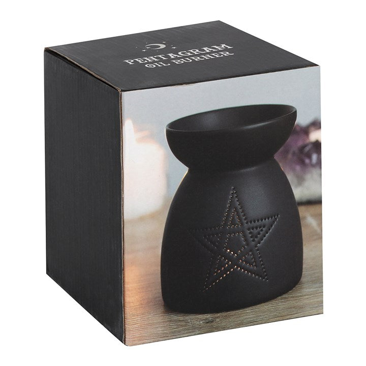 Black Pentagram Cut Out Oil Burner 10cm
